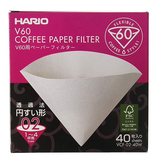 Hario V60-02 Koffiefilters Wit 40st