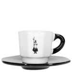 Bialetti Espresso Kop en Schotel Wit-Zwart set 4 stuks