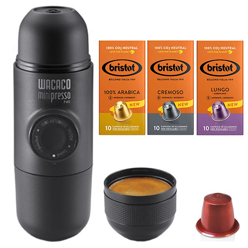 Wacaco Minipresso NS + Bristot Capsules Proefpakket