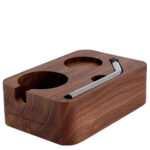 De Vecchi Tamperstation Walnotenhout + RVS borstel