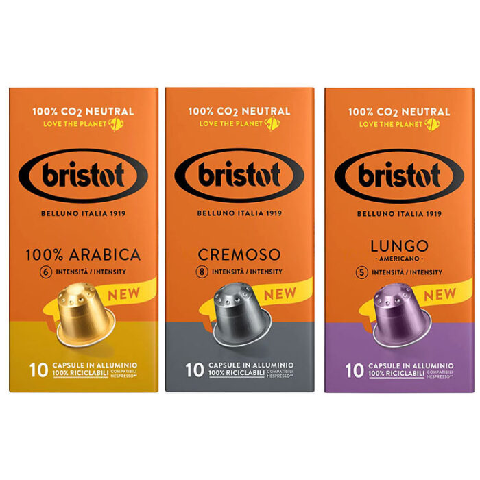 Bristot Aluminium Nespresso Capsules Proefpakket 3 x 10 stuks