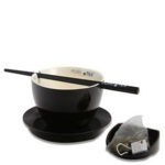 Plaatshouder Pure Tea Kop en Schotel set Zwart