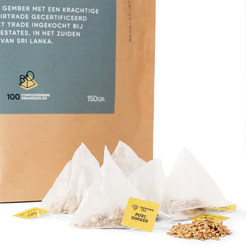 TrendingTea Pure Ginger piramidezakjes 100st - Afbeelding 2
